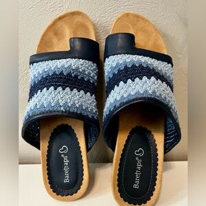 Bare traps  7.5 cork wedge macrame look comfort sandal